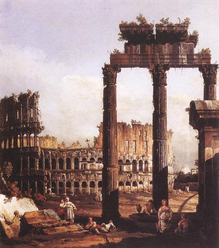 BELLOTTO, Bernardo Capriccio with the Colosseum oil painting image